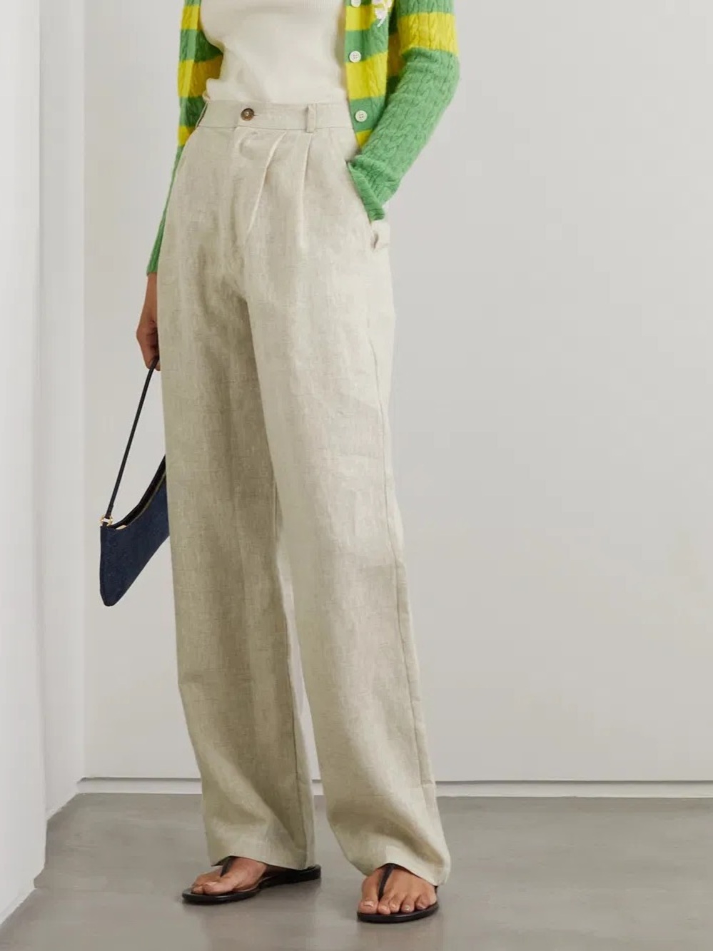 Reformation Linen Cream Pleated Mason Pants Trousers - NWT